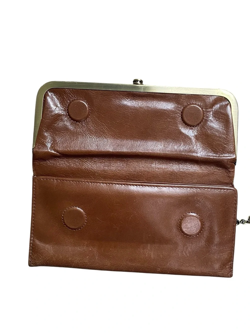 HOBO Brown Leather Magnetic Wallet Cluch